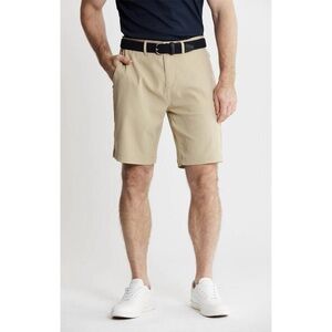 Jachs New York Performance Tech Shorts Mens Size 40 Khaki Stretch Poly Spandex